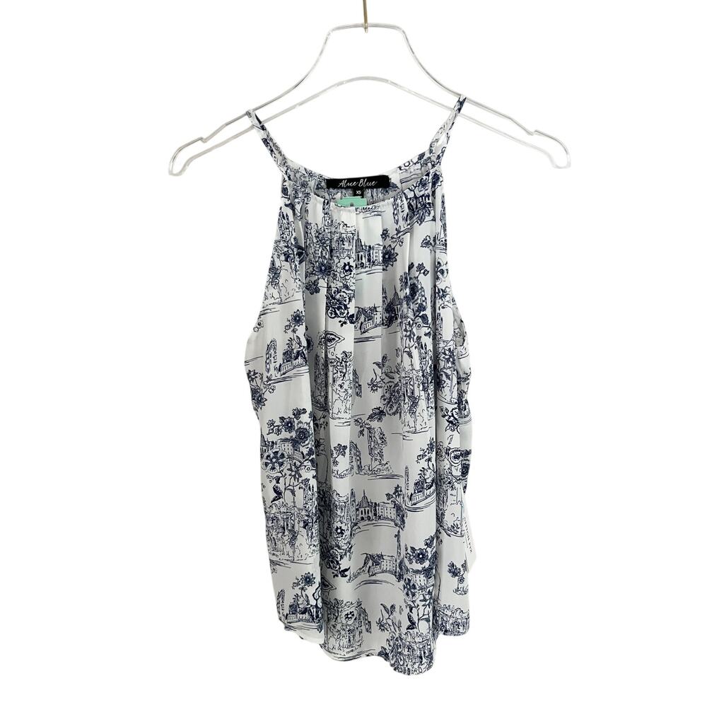 Alice Blue Tank with Flowers